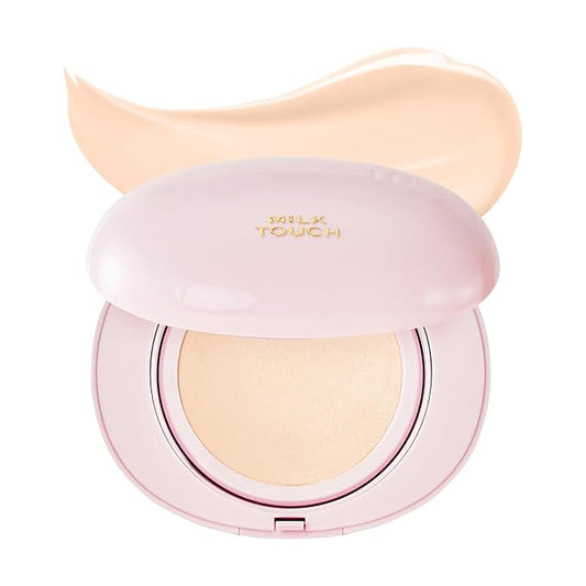 milktouch Cushion Foundation, 24H Flawless Skin, Radiant Shine, No Oxidation, Long-Lasting, Non-Creasing, 60% Hydrating Skincare Infused Korean Foundation, Valentines Gifts (15N Fair Ivory)