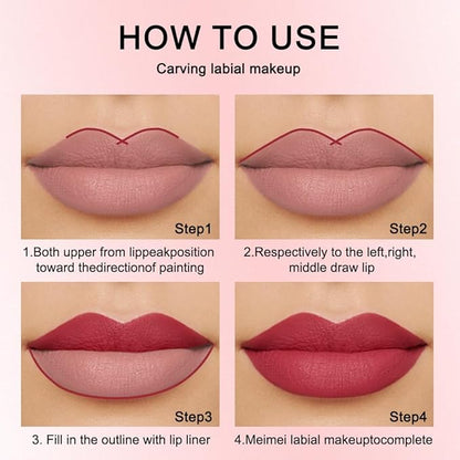12 Pcs Natural Nude Brown Beige Colors Lip Liner Lipstick Pencils Set for Daily Makeup,Easy to Apply & Remove,Waterproof (set13)