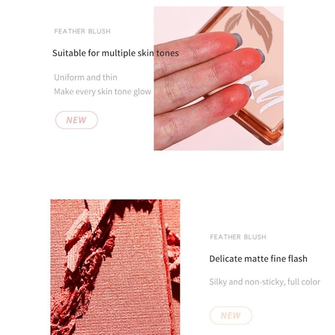 MAEPEOR Powder Blush Lightweight Smooth Blendable Matte Face Blush Highly Pigmented Powder Blusher for All Skin Tones (Color 08)