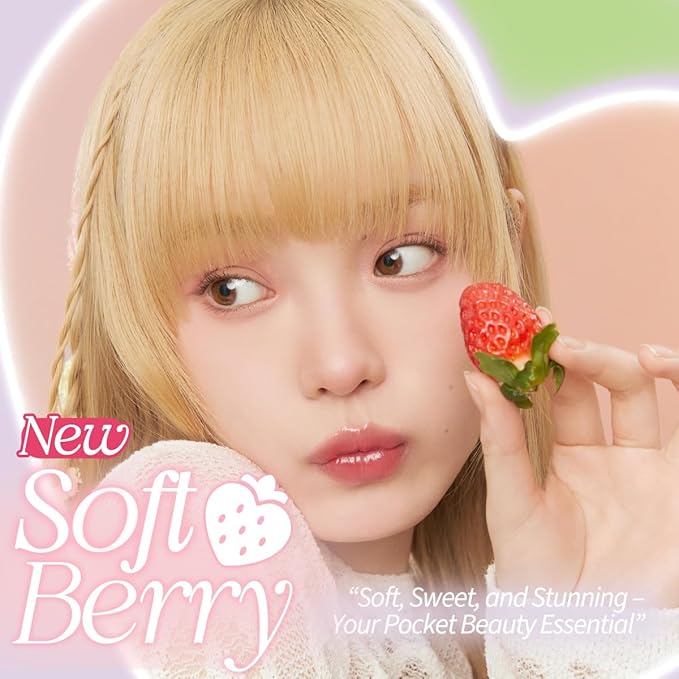 PERIPERA Pure Blushed Sunshine Cheek Blush (Soft Berry Collection), Matte Natural Sheer Glow, Glowy Finish, Natural-Looking Fnish (027 Strawberry Pink, One Size)