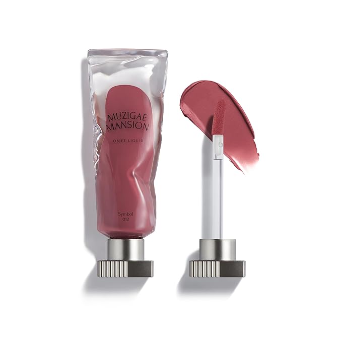 Objet Lip Stain (Unique Paint Tube Design) – Velvet Matte Tint, Long-Lasting Waterproof Lipstick, Hydrating Korean Makeup, Red & Rose Gloss, K-Beauty Tinted Lipstain (12 SYMBOL)