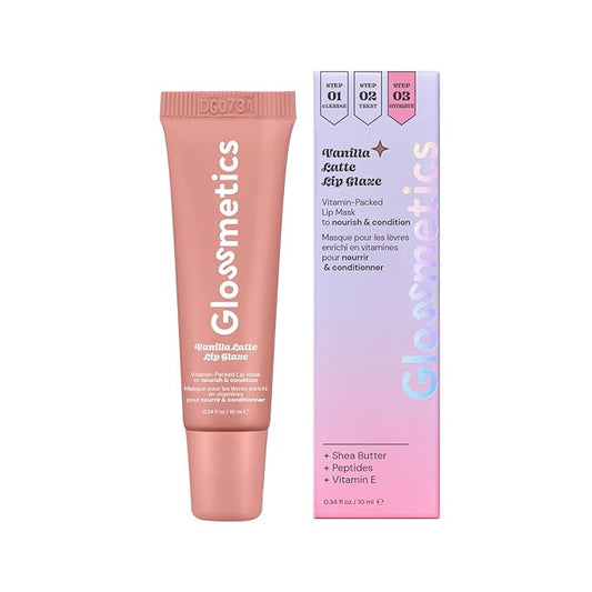 Glossmetics Vanilla Latte Lip Glaze - Overnight Lip Mask for Dry Lips. Fruit Butter Lip Mask, Hydrating and Moisturizing Lip Balm for Soft, Smooth Lips. Vanilla Latte, 10ml