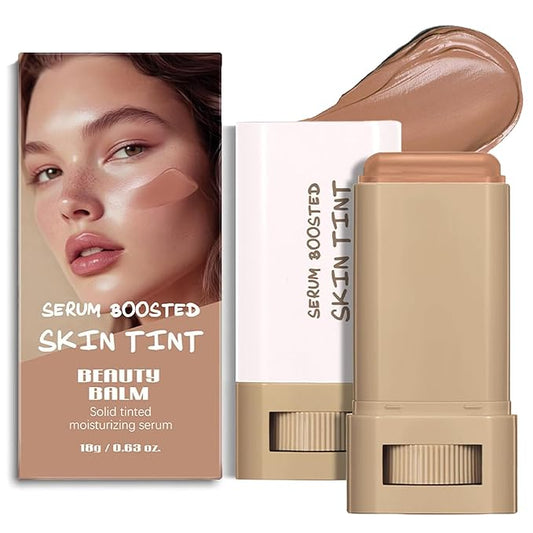 Beauty Balm Serum Boosted Skin Tint,Foundation Stick,Lightweight Solid Tinted Foundation Stick for Flawless, Radiant & Dewy Finish, All-Day Wear (#6)