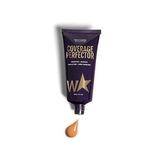 Westmore Beauty Face Coverage Perfector - Deep - 1 Fl Oz Foundation Makeup, Liquid Foundation, Full Coverage Foundation - The Best Foundation Full Coverage Makeup Lightweight Foundation