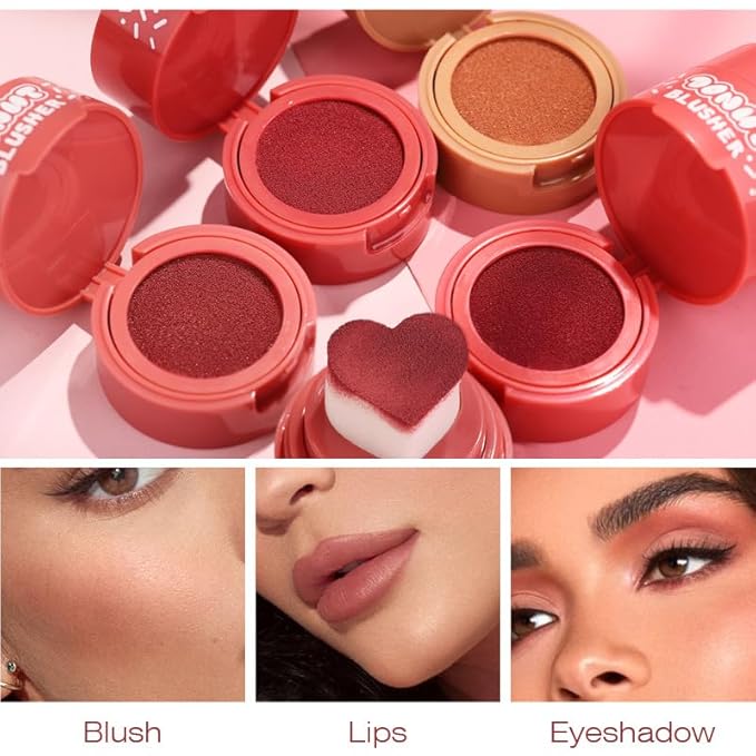 Liquid Blush with Heart Shaped Applicator, Natural Long Lasting, Light and Airy Makeup for Women (6)