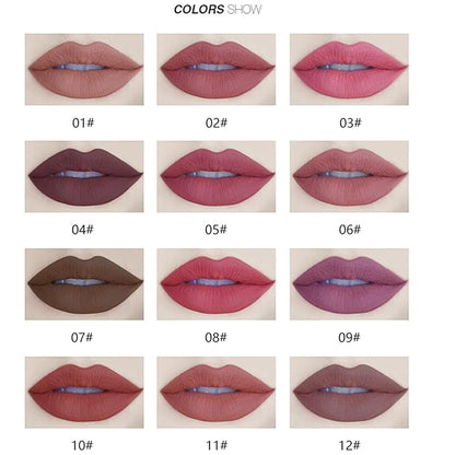 Dulele Lip Liner Pencil Set, 12 PCS Slim Matte Lipliner Pencil, High Pigmented Creamy Nude Lipstick Brown Lip Pencil Natural Lip Makeup