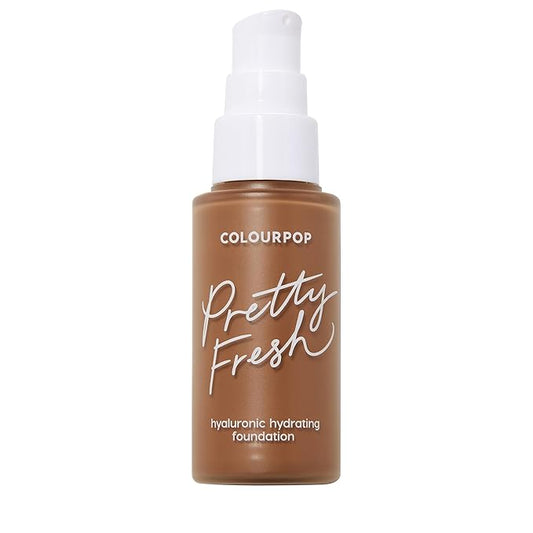 ColourPop Pretty Fresh Liquid Foundation - Hydrating Foundation with Medium, Buildable Coverage & a Natural Finish - Enriched with Hyaluronic Acid & Coconut Water - Deep Dark 190W (1 oz)