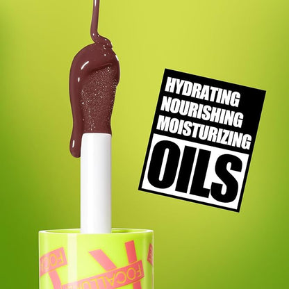 FOCALLURE Lip Oil - Moisturizing, Hydrating Lip Gloss with Non-Sticky, Long Lasting Glow - Tinted Balm for Dry Lips - Drip Coffee Flavored