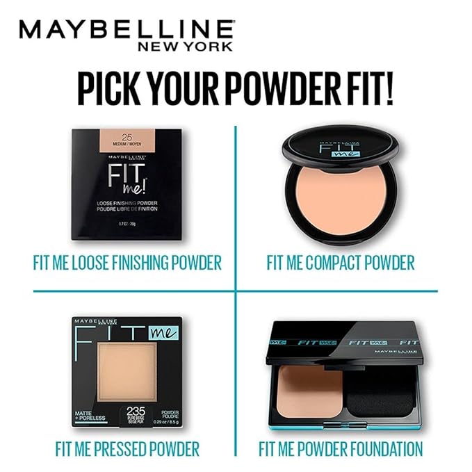 Maybelline Fit Me Matte + Poreless Pressed Face Powder Makeup, Toffee, 1 Count (Pack of 2)