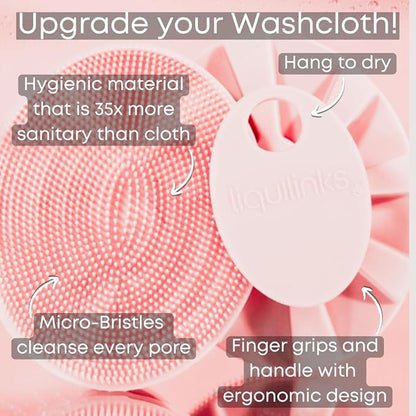 Face Buffer for Washing Face, Reducing Pore Size and Cleansing Skin - Silicone Spa Accessory - Essential Skincare Tool for Teen Girls Blush Pink