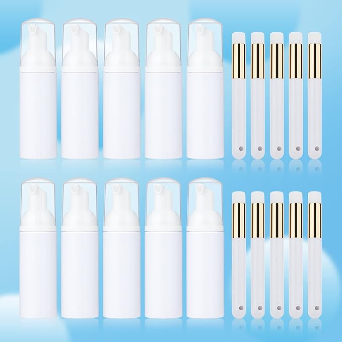 Eyelash Cleaner Concentrate Set Rose 100ml Eyelash Extension Shampoo Natural Foaming Cleanser 60ml Bottled Cleansing Brush Paraben and Sulfate Free Lashes & Salon Home Care Eyelash Shampoo