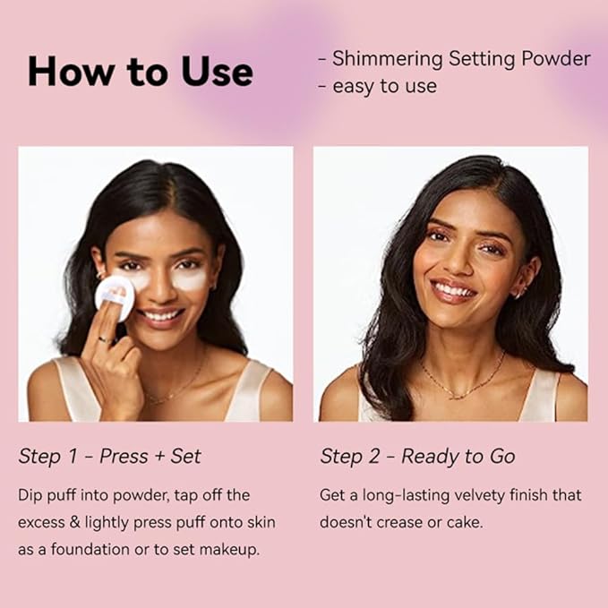 Makeup Face Powder, 0.21 Oz, Rose Pink Shade (Translucent, 1pc)