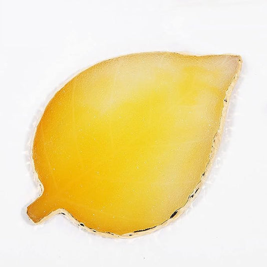 1 Piece Nail Art Palette Nail Polish Palette Mixing Palette Makeup Plate Nail Plate for Nail Art Nail Tip Holder Nail Art Display (Yellow Leaf)