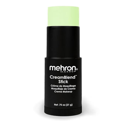 Mehron Makeup CreamBlend Stick | Face Paint, Body Paint, & Foundation Cream Makeup | Perfect for Halloween .75 oz (21 g) (Pastel Green)