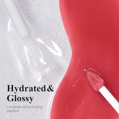 Lip Stain Peel Off + Lip Oil Dual End, Lip Liner Stain Long Lasting Waterproof Transfer Proof - L03 RUMBA RED