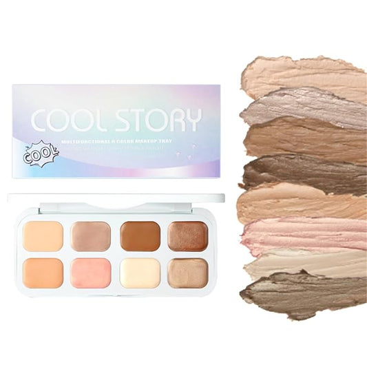 8-Color Cream Eyeshadow Palette for Older Woman – Makeup Palette for Eyes & Face | Waterproof, Blendable (Matte, Shimmer, Satin) | All Skin Types (Mature, Aging Skin)