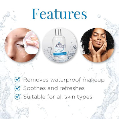 Body Drench 3-in-1 Micellar Water Makeup Remover, Facial Cleanser & Hydrating Water for Sensitive Skin, Removes Waterproof Makeup, 8.5 fl oz