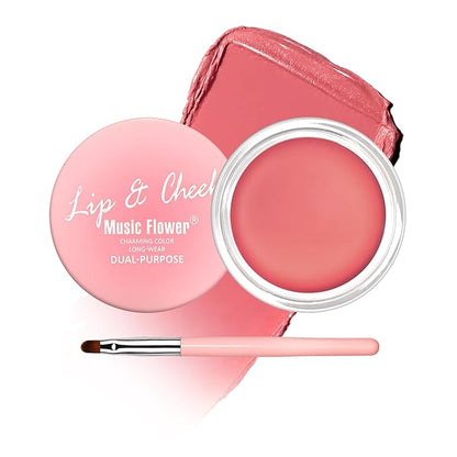 Cream Blush for Cheeks, Lips and Eyes, Natural-Looking, Long-Lasting Face Makeup, Moisturizing Formula Waterproof Blendable Color Blush (Taro Bean Paste)