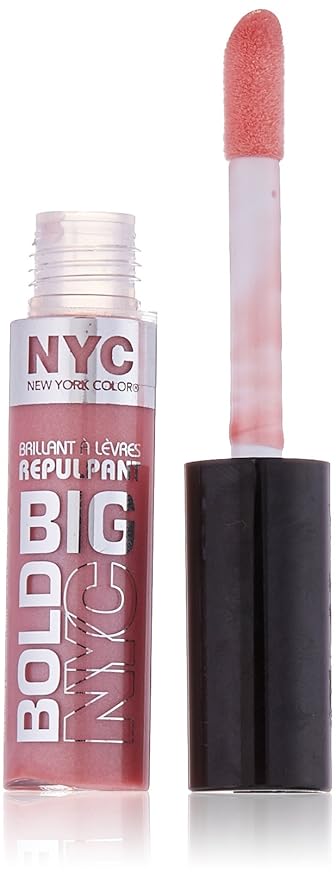 N.Y.C. New York Color Big Bold Plumping and Shine Lip Gloss, Big City Blush, 0.39 Fluid Ounce