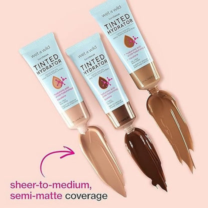 wet n wild Bare Focus Tinted Hydrator Matte Finish, Medium Tan, Oil-Free, Moisturizing Makeup | Hyaluronic Acid | Sheer To Medium Coverage (Pack of 2)