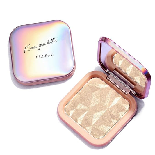 ELESSY Highlighter Makeup Palette,Highlighter Palette Long Lasting Face illuminator Makeup Palette Shimmer Highlighter Powder Suit All Skin Tones-TWILIGHT GLOW(2pcs)