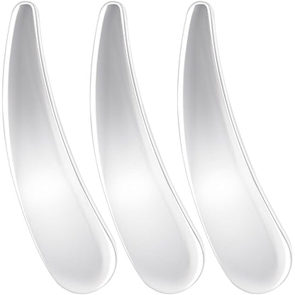 3pcs Mini Metal Skincare Spatula, Reusable Makeup Applicator Cosmetic Spoon, Facial Massage Beauty Tools for Mixing or Sampling DIY Mask Eye Cream Essences Skin Care Cream- Silver