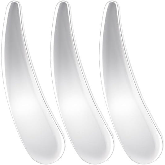 3pcs Mini Metal Skincare Spatula, Reusable Makeup Applicator Cosmetic Spoon, Facial Massage Beauty Tools for Mixing or Sampling DIY Mask Eye Cream Essences Skin Care Cream- Silver