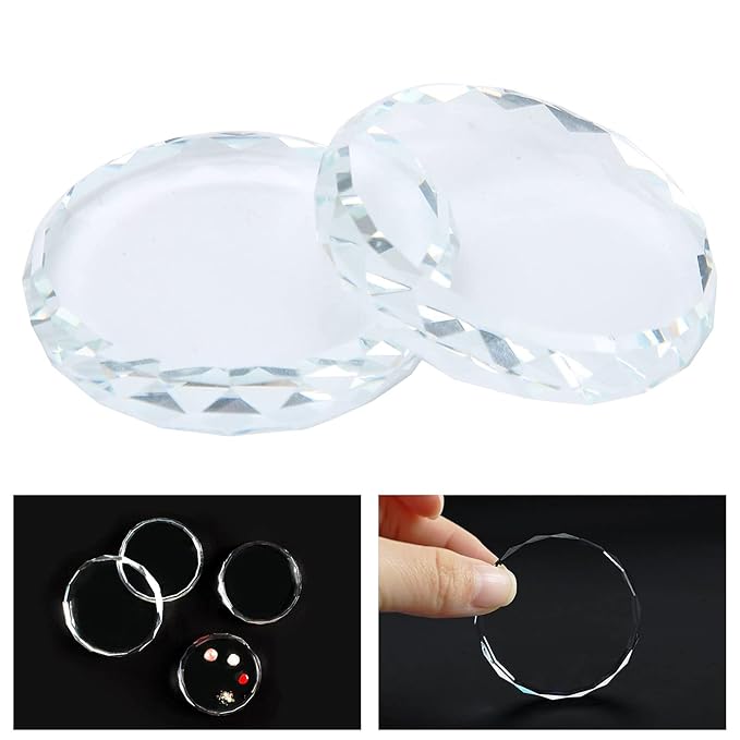 Nail Art Palettes Nail Display Board Color Mixing Toning Glass False Lashes Glue Hold Makeup Palette Nail Art Display Cosmetic Mixing Tools