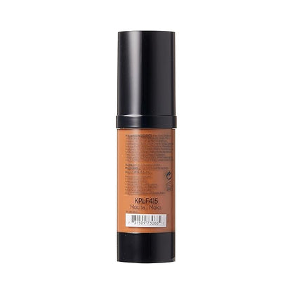 Professional Liquid Foundation - Lightweight and Hydrating Formula, Natural Finish, Control Shine, Cover Pores, Medium to Full Coverage, Green Tea Extract (Mocha)