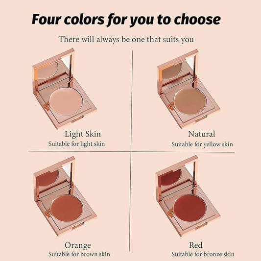 Careoast Colored Clay Undereye Corrector, Careoast Under Eye Corrector Concealer for Dark Circles, Makeup Concealer Under Eye with Brush, Under Eye Hydrating Concealers for Women (Natural, 2.2g)