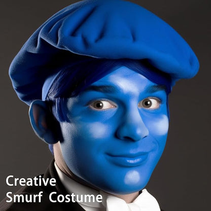 UCANBE Blue Face Body Paint Makeup Foundation, Professional Non-Toxic Greasepaint Palette for Kids & Adults Party, Cream Facepaints for Halloween Cosplay Theater Costume Stage SFX Dress-Up Makeup