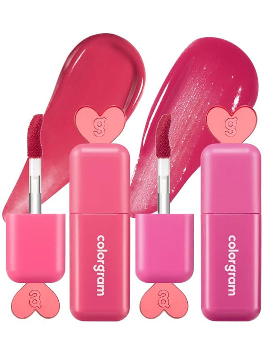 COLORGRAM Juicy Blur Tint 05 + 08 | Daily Semi-Matte, Semi-Glossy, Long-Lasting Lip Stain, Moisturizing, Buildable & Blendable, highly Pigmented (0.12 Fl. Oz.)