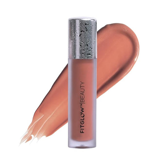 FITGLOW Beauty Lip Colour Serum | Hydrating Lip Gloss | Plumping Anti-Aging Lip Treatment | Natural Shine with Pomegranate Sterols & Collagen | Buildable Color for Dry Chapped Lips | Koi - 10g