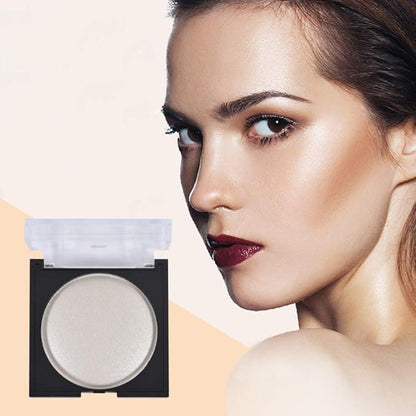 Face Shimmer Highlighter Natural Face Glow Highlighter Makeup Shiny White Powder Hypoallergenic Long-lasting Makeup Sweat-Proof and Waterproof 2.7 oz E9503-01