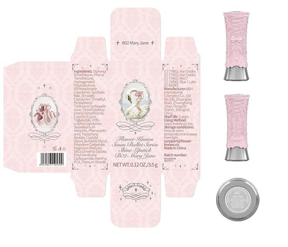 Flower Knows Swan Ballet Shine Lipstick,Hydrating Solid Lip Gloss,Moisturizing Nude peachy Tinted Lip Balm-Long Lasting Lip Gloss in Balm for Girls&Women,Vegan & Cruelty-Free(B02 Mary Jane)