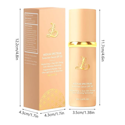 Foundation 4 in 1 - Medium Spectrum With SPF 50+, 2 Pcs Full Coverage Concealer, Hydrating Color Changing Foundation Light Spectrum, Waterproof and Sweatproof Suitable for All Skin Types