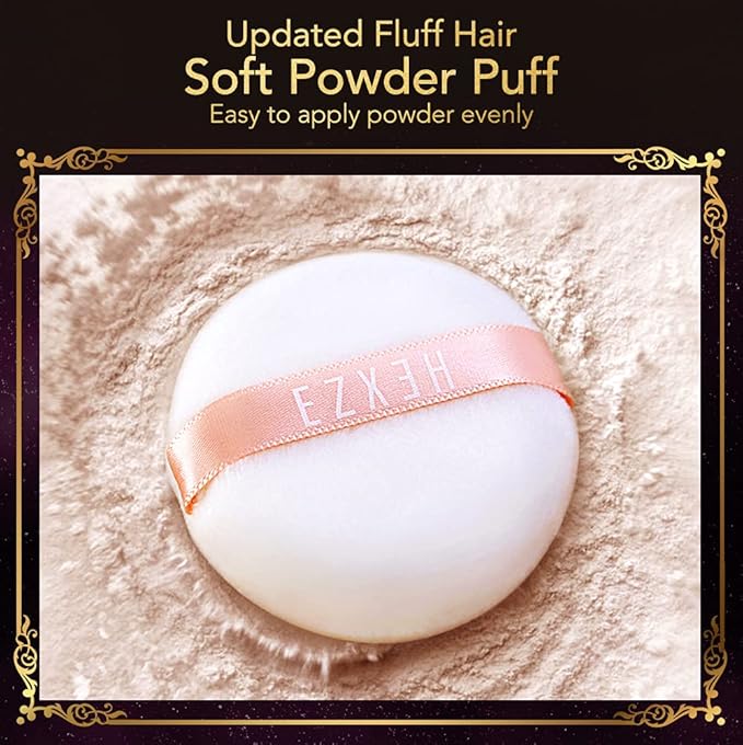 HEXZE Loose Face Powder Mineral,powder Foundation Invisible Blurring Lightweight Long Lasting Setting Powder 0.24 Oz, 04 White