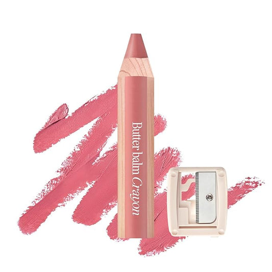 CLIO Butter Balm Crayon, 2-in-1 Lip and Cheek Tint, Buildable Lightweight Cream Blush, Crayon Lipstick Makeup (01 PINK POSTER, One Size)