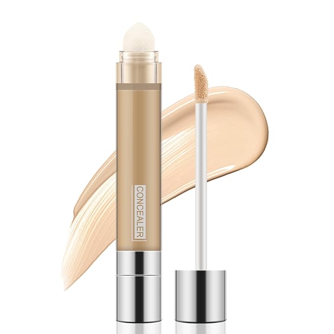 Boobeen Dual Ended Liquid Concealer Stick for Women, Natural Eye Concealer for Dark Circles，Long Lasting Foundation With Full Coverage Makeup