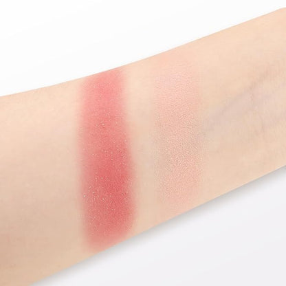 Boobeen Blush Contour Highlighter Makeup Palette, 2 Color Shimmer Smooth Powder Palette for Blush, Highlighting, Contouring the Face, Blendable Compact Highlight Contour Set
