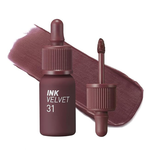 Peripera Ink the Velvet Lip Tint - High Pigment Color, Longwear, Weightless, Not Animal Tested, Gluten-Free, Paraben-Free (031 WINE NUDE (NEW))