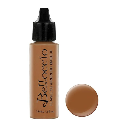 Belloccio's Professional Cosmetic Airbrush Makeup Foundation 1/2oz Bottle: Hazelnut- Medium- dark Olive Undertones