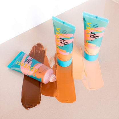 ADVERSA - Vegan Matte Liquid Foundation - Face Makeup, Full Coverage Foundation Makeup, Beauty & Personal Care - Cruelty Free, Gluten Free - 0.88 Fl oz/25g, Color 300