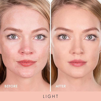 Wander Beauty Nude Illusion Liquid Foundation - Light - Medium to Full Coverage Foundation - Natural Makeup with Vitamin E & Macadamia - Nude Skin Finish Blurs & Conceals - Travel-Friendly -1.01 fl oz