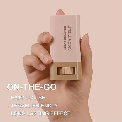 Foundation Stick Beauty Balm Serum Boosted Skin Tint - Solid 𝗧𝗶𝗻𝘁𝗲𝗱 Moisturizing Serum Contour Stick Foundation, Hydrates, Smooths Full Coverage, Natural Finish Makeup #02