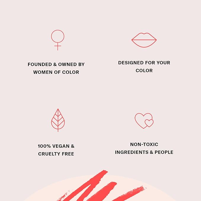 The Lip Bar Vegan Non-Sticky Lip Gloss, with Hydrating Shea Butter for a Lightweight, High Shine Finish, Vixen - Deep Red Opaque