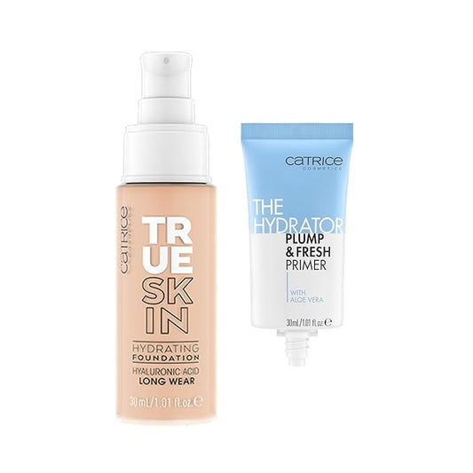 Catrice | True Skin Foundation 07 & The Hydrator Plump & Fresh Primer Bundle | Full Coverage Makeup | Vegan & Cruelty Free
