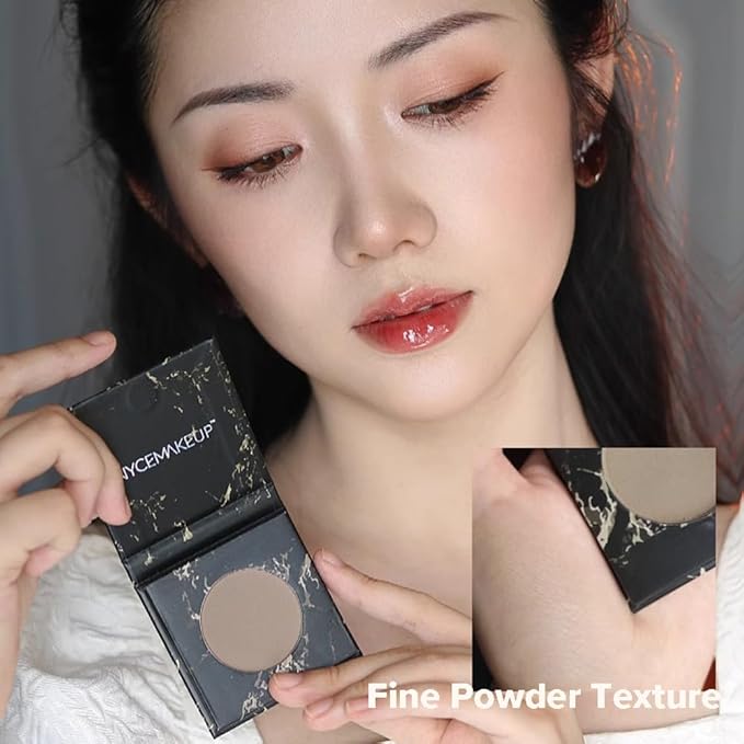 Matte Grey Contour Palette with Included Makeup Brush - Cool Toned, Ultra-Blendable, Face Sculpting Makeup for Light Skin Tones