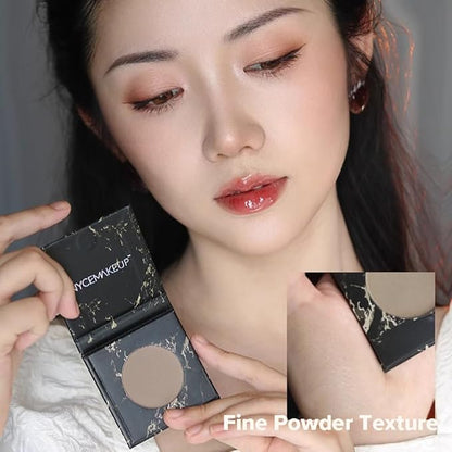 Matte Grey Contour Palette with Included Makeup Brush - Cool Toned, Ultra-Blendable, Face Sculpting Makeup for Light Skin Tones