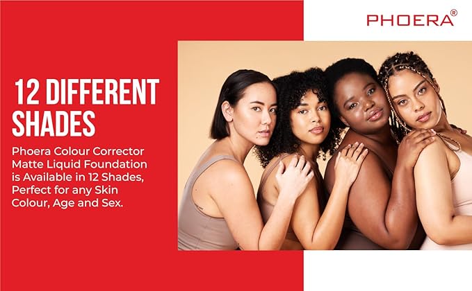 Phoera Foundation Full Coverage Makeup Set - 24hr Long Lasting Oil Control - Same Foundation Smarter Packaging - Inc x2 30ml Foundation (102 Nude)